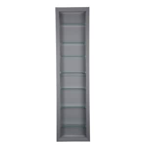 3.5 in. x 15.5 in. x 67.5 in. Nantucket Primed Gray Wood Recessed Wall Niche