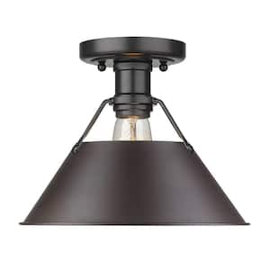 Orwell 10 in. 1-Light Matte Black Flush Mount