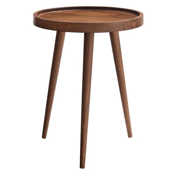 MODWAY Chiro Walnut Round Wood Side Table EEI-6830-WAL - The Home