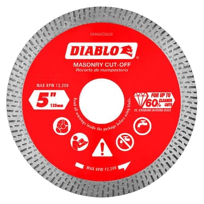 5 in. Diamond Continuous Rim Cut-Off Discs for Masonry