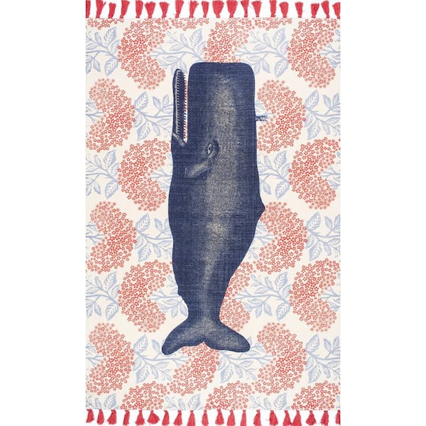 nuLOOM Thomas Paul Contemporary Whale Multi Doormat 3 ft. x 5 ft. Area Rug