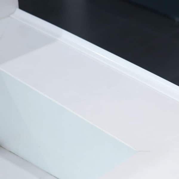 Shower Dam Self Adhesive Water Blocker, 1.18 Inch Tall X 0.63 Inch Wide, PET Material For Bathroom Kitchen Countertop, Easy Install Threshold Strip For Wet Dry Separation (White 39 Inch