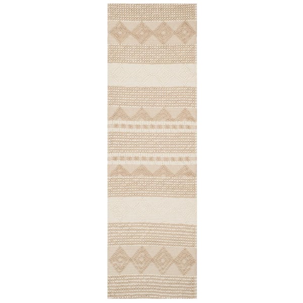 Natura 2 X 20 Beige/Ivory Geometric Runner Rug