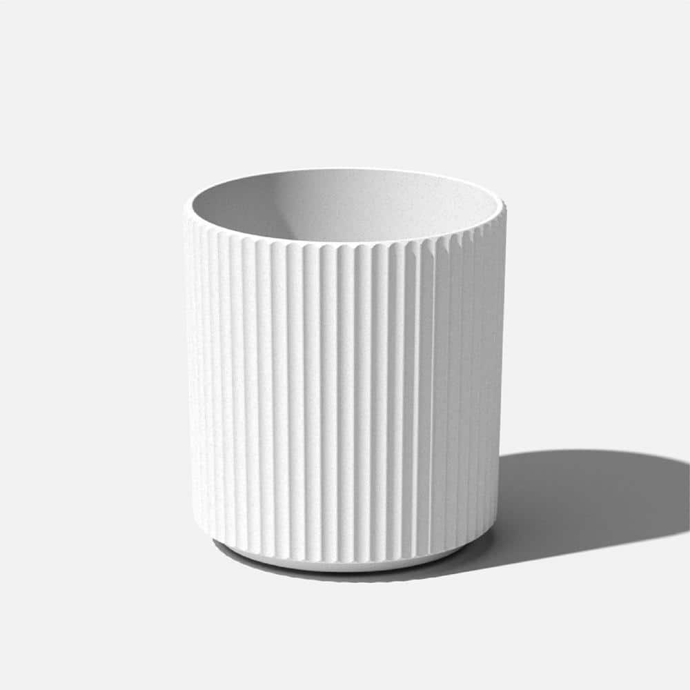 Veradek Demi 16 in. Round White Plastic Planter