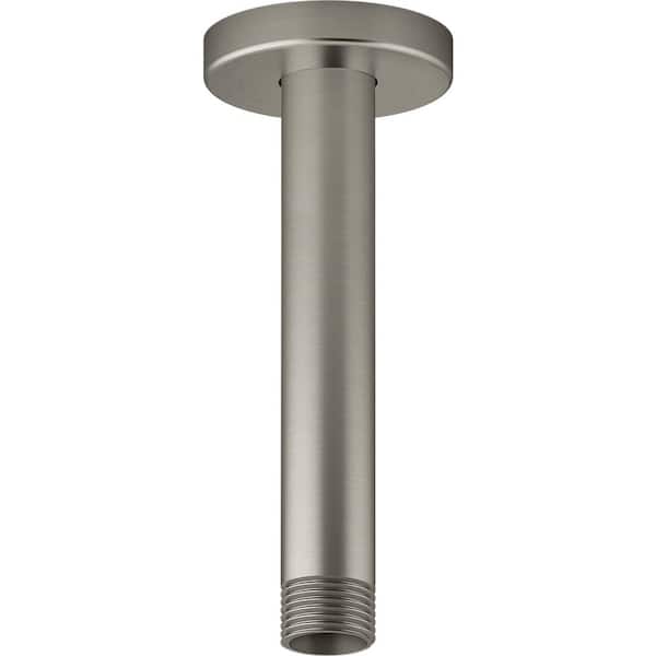 KOHLER Statement 6 in. Ceiling-Mount Rain Head Shower Arm and Flange in Vibrant Brushed Nickel