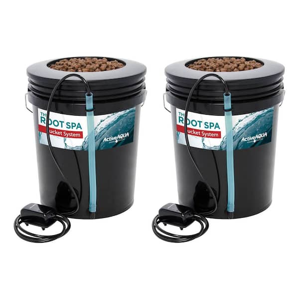 Active Aqua Root Spa 5 Gal. Hydroponic Bucket System Grow Kit, (2-Pack)