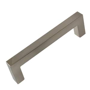 3-3/4 in. Center-to-Center Satin Nickel Solid Square Cabinet Bar Drawer Pulls (10-Pack)