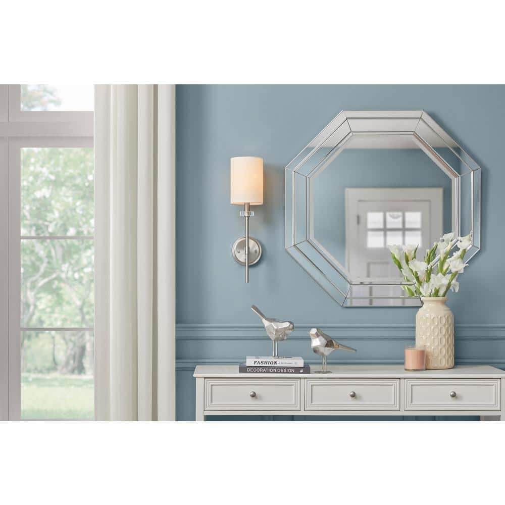 Dawson 1 LT Sconce brushed nickel with white fabric shade price history on PriceWatchPro