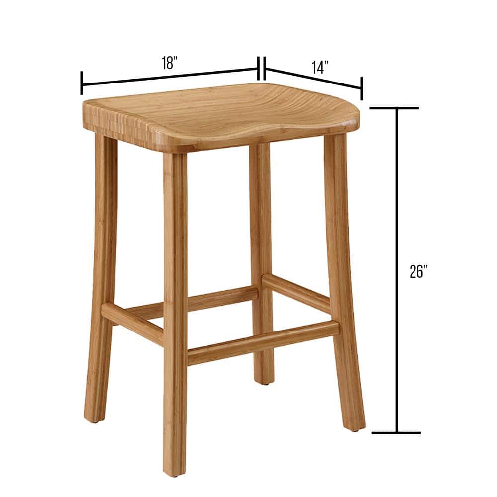 Caramelized Bamboo Saddle Style Counter Stool