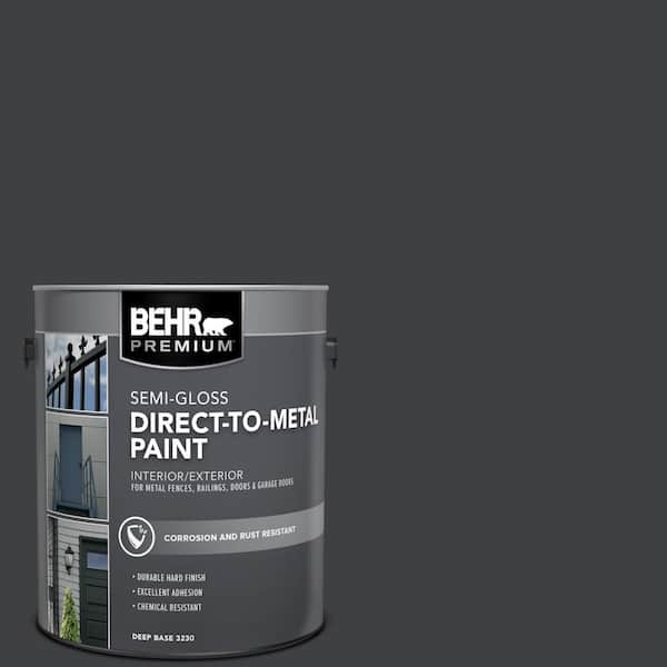 BEHR PREMIUM 1 gal. #HDC-MD-04 Totally Black Semi-Gloss Direct to Metal Interior/Exterior Paint