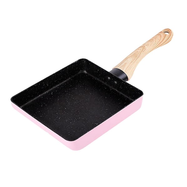 6 x 7 in. Non-Stick Tamagoyaki Japanese Rectangle Egg Pan, Granite Coating with Bakelite Handle, Pink