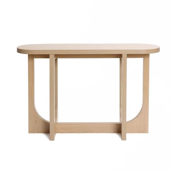 47 in. Brown Oval MDF Wood Console Table
