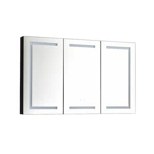 Rectangular Aluminum Medicine Cabinet with Mirror 48 in. W x 30 in. H LED Mirror Medicine Cabinet with Lights, Dimmer