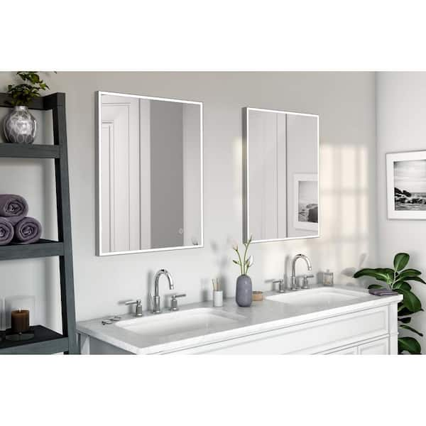 Home Decorators Collection 23.25 in. W x 29.25 in. H Rectangular Plastic  Framed Wall Bathroom Vanity Mirror in silver 5052WK-OD2329 - The Home Depot