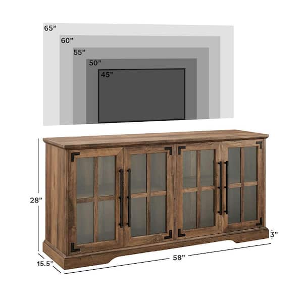 Walker Edison Furniture Company 58 in. Farmhouse Rustic Oak Wood