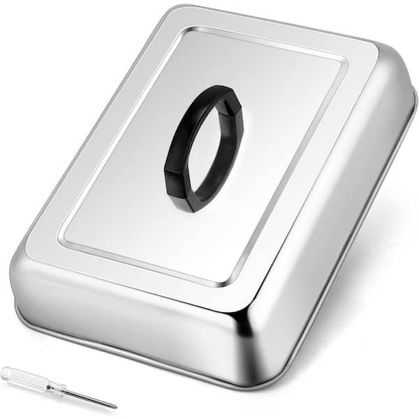 Rectangular Basting Cover, Stainless Steel Cheese Melting Dome Steaming Cover Lid, Heavy Duty Griddle Grill Accessories