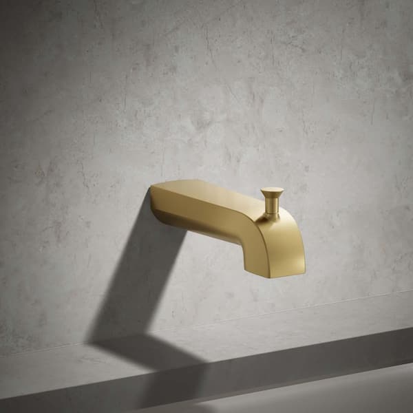 KOHLER Pitch Wall-mount diverter bath spout in Vibrant Brushed Moderne Brass