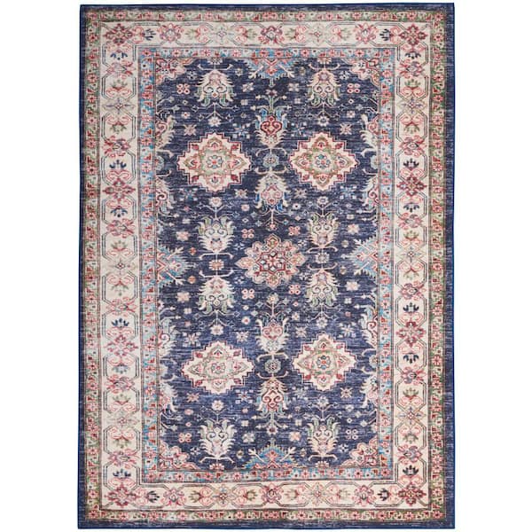 Nourison Fulton Navy 5 ft. x 7 ft. Vintage Persian Traditional Area Rug
