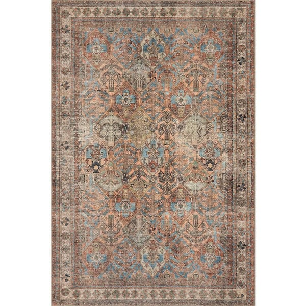 Rada Traditional Vintage Floral Washable Multicolor 4 ft. x 6 ft. Indoor Area Rug