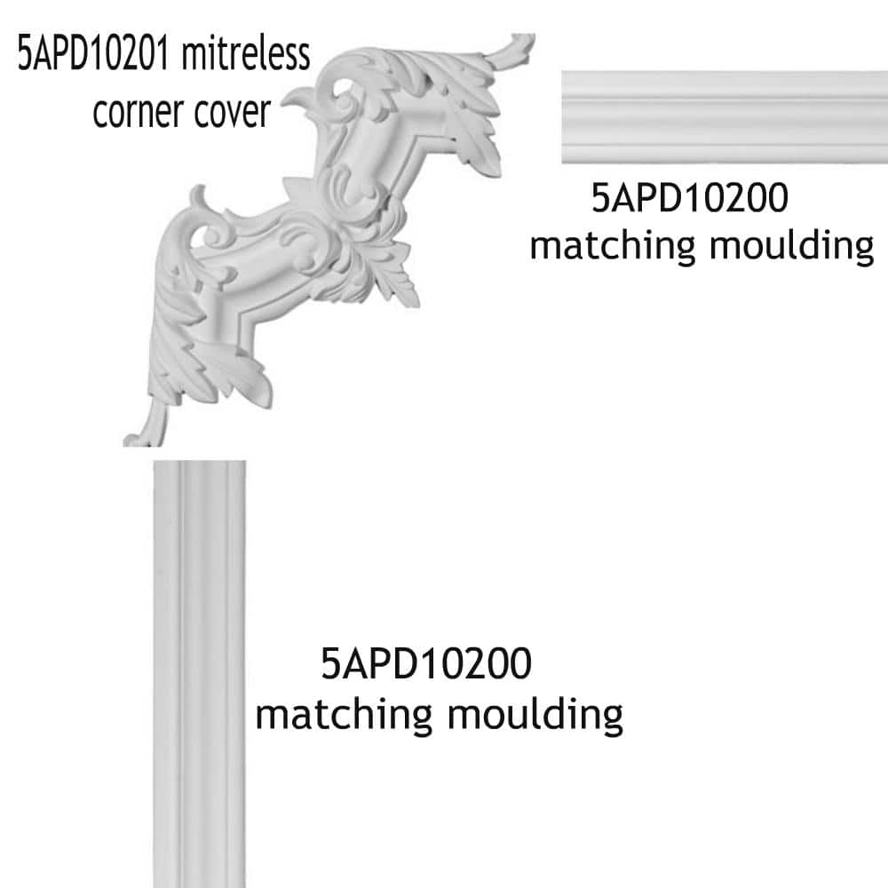 6-inch White Polyurethane Panel Moulding Sample