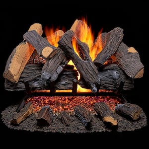 Vented Natural Gas Fireplace Log Set - 24 in., 55,000 BTU, Heartland Oak