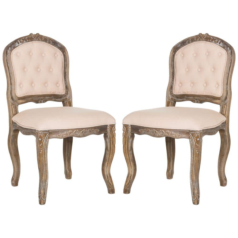 Eloise Beige/Rustic Brown 20 in. Dining Chair (Set of 2)