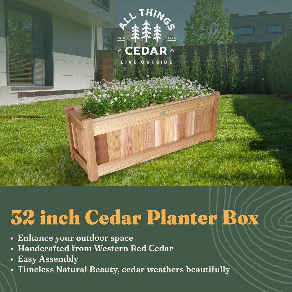 Western Red Cedar 32'' Outdoor Planter Box