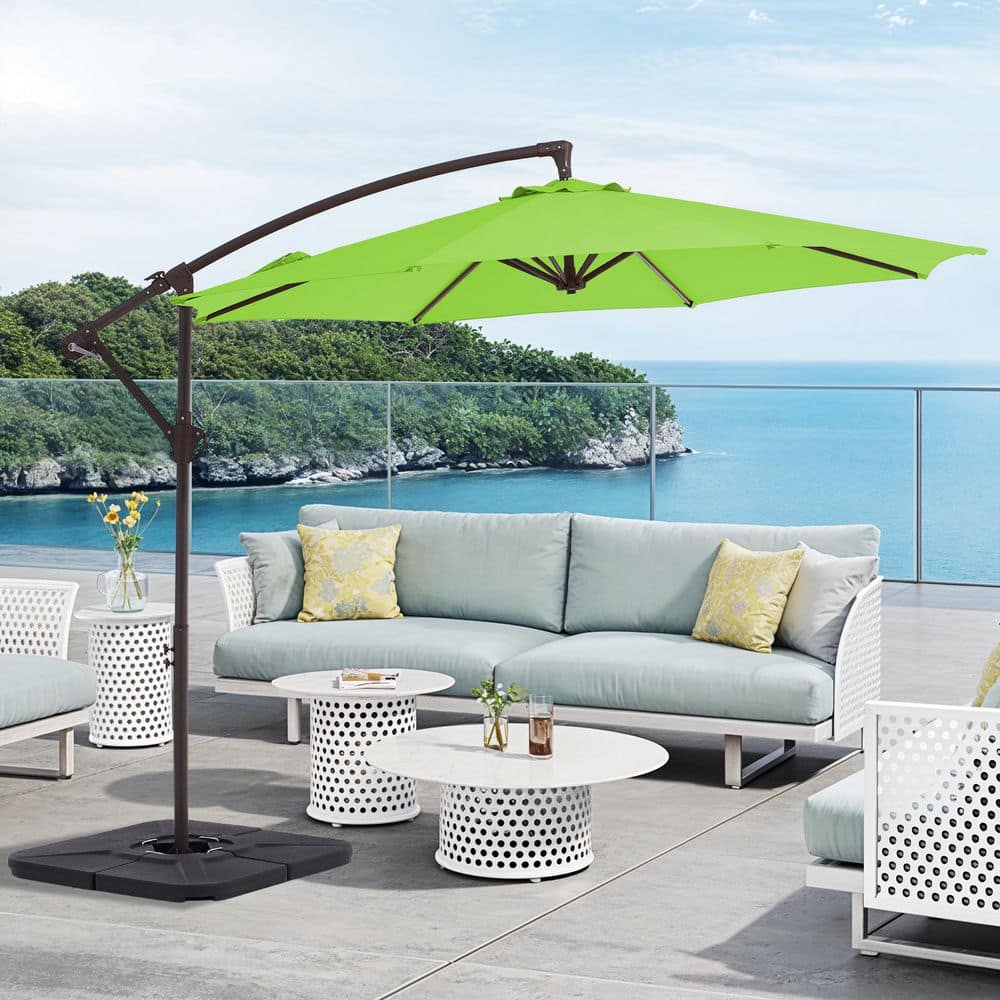 13 foot patio umbrella sunbrella Treasure Garden 13-ft Outdoor Patio Umbrella with Lux Lighting, Octagonal  Cantilever with Fixed or Rolling Base main image 1