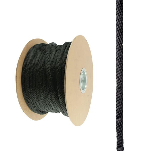 5/8 in. x 200 ft. Polypropylene Solid Braid Rope, Black