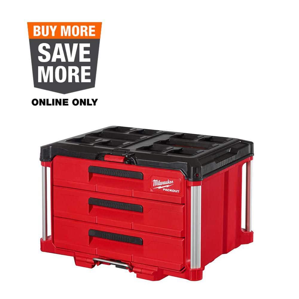 Milwaukee PACKOUT 22 in. Modular 3-Drawer Tool Box with Metal Reinforced Corners 48-22-8443 - The Home Depot