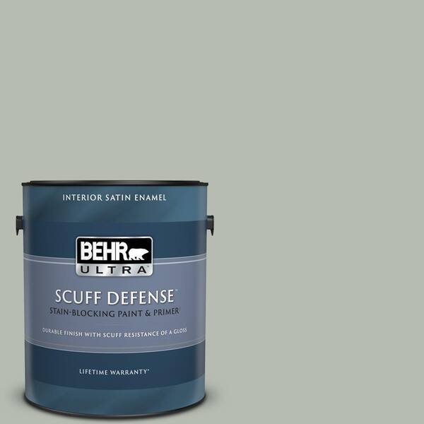 BEHR ULTRA 1 gal. Home Decorators Collection #HDC-AC-21 Keystone Gray Extra Durable Satin Enamel Interior Paint & Primer
