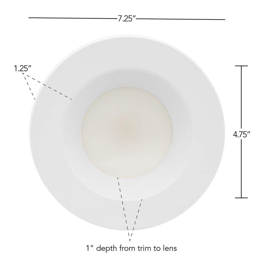 7.35-Inch White Aluminum LED Recessed Downlight