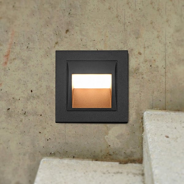 3-Watt 3.5 in. Low Voltage Black Outdoor ETL Certified Integrated LED Step Landscape Path Light