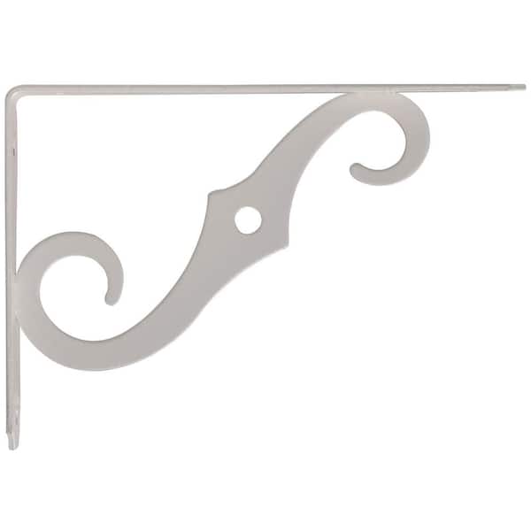 8 in. x 5 in. x 1/2 in. Antique White Ornamental Shelf Bracket (10-Pack)