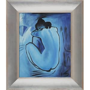 Blue Nude by Pablo Picasso Spencer Rustic Framed Abstract Oil Painting Art Print 12 in. x 14 in.