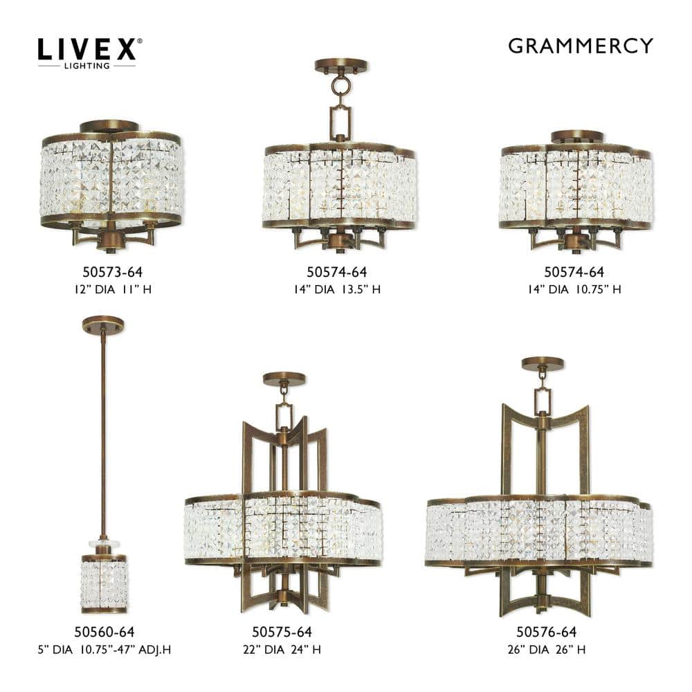 Palacial Bronze 6-Light Chandelier with Clear Crystal Shade