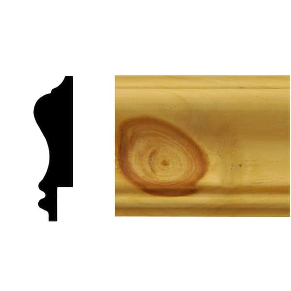 3/4 in. x 2-3/4 in. x 96 in. Wood North America Knotty Pine Wainscot Chair Rail Moulding