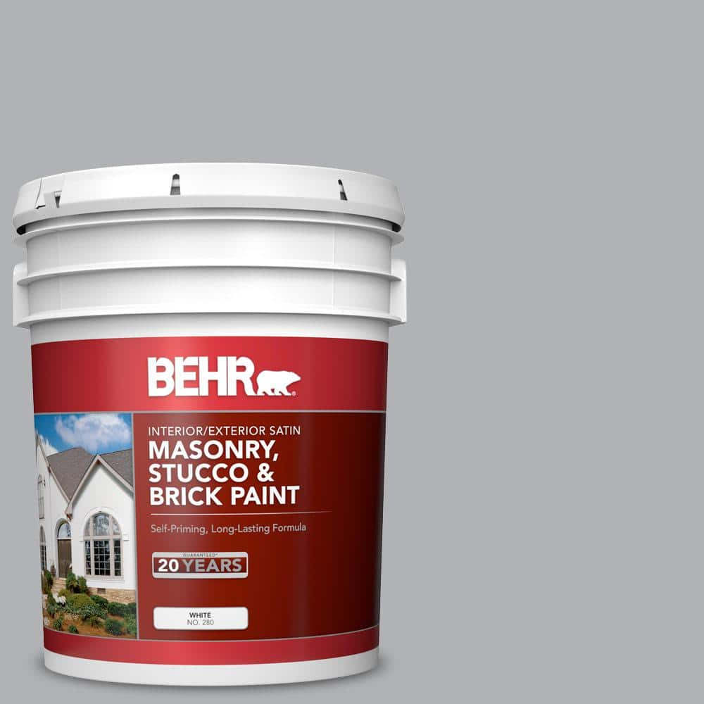 BEHR 5 gal. #770E-3 Pewter Mug Satin Interior/Exterior Masonry, Stucco ...