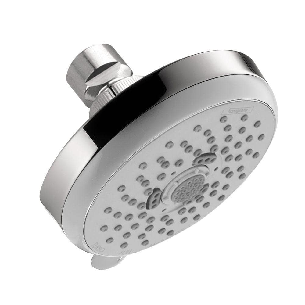 crisis Tragisch Woedend Hansgrohe Croma 100 E 3-Spray Patterns with 2.5 GPM 4 in. Wall Mount Fixed  Shower Head in Chrome 04071000 - The Home Depot
