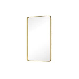 24"x36" Wall-Mounted Gold Deep Frame Rectangular Bathroom Vanity Mirror with Modern Corners, Horizontal or Vertical