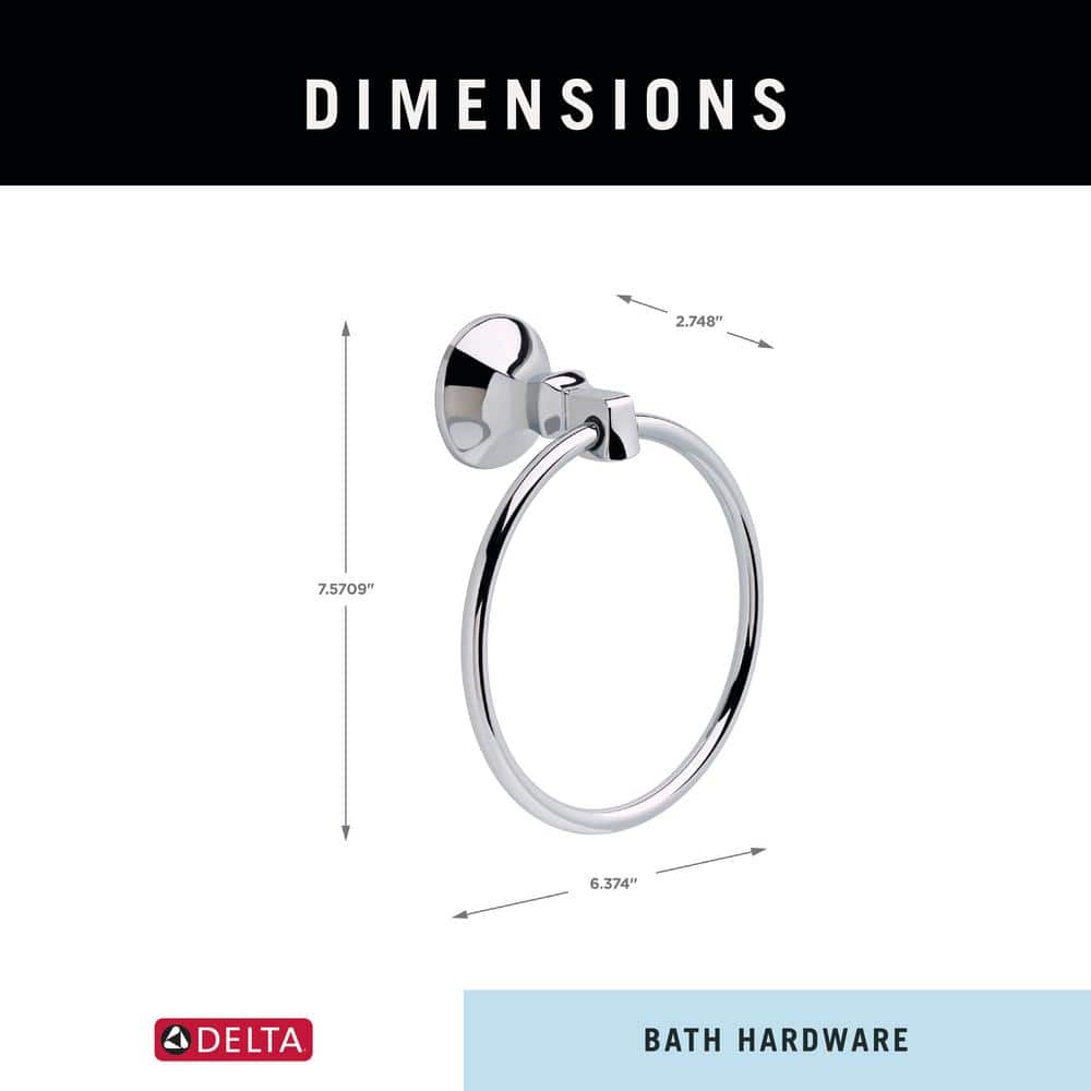 Polished Chrome Wall Mounted Towel Ring