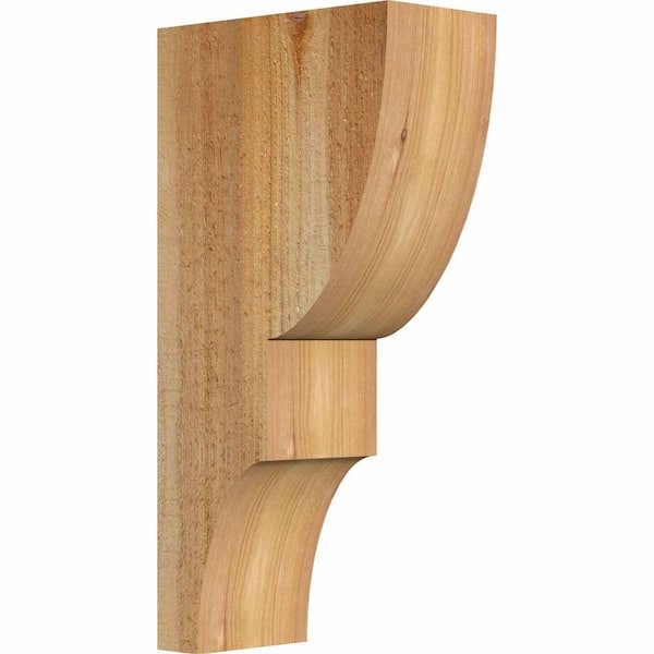 Ekena Millwork 4 in. x 8 in. x 16 in. Western Red Cedar Ridgewood Rough Sawn Corbel