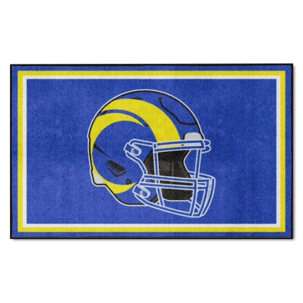 FANMATS Los Angeles Rams Blue 4 ft. x 6 ft. Plush Area Rug