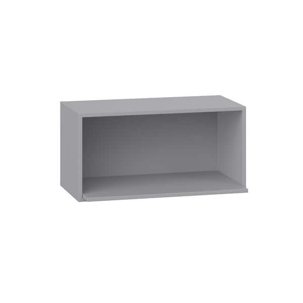 J COLLECTION Roseland 30 in. W x 18 in. D x 15 in. H Assembled Shaker Microwave Wall Kitchen Cabinet in Slate Gray