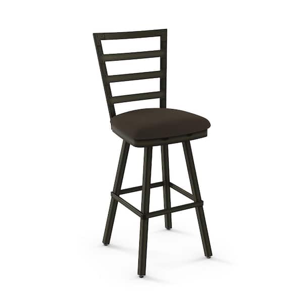 Amisco Century 30 in. Semi-Transparent Gun Metal Dark Brown Grey Polyester Bar Stool