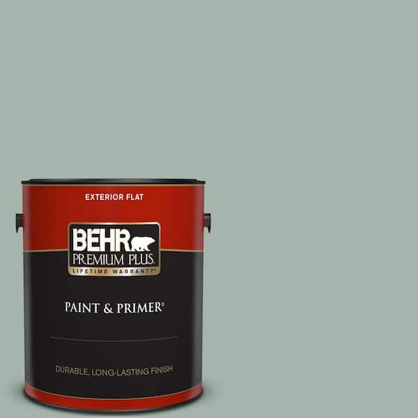 BEHR PREMIUM PLUS 1 gal. #460E-3 Smokey Slate Flat Exterior Paint & Primer