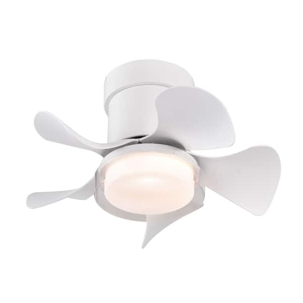 21 in. Matte White DC Motor Ceiling Fan with Remote Control, 3 Color Temperatures Light