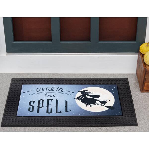 Home Accents Holiday LED Halloween Spell Witch 18 in. x Rubber Light and Sound Mat 8272.91.05HD - The Home