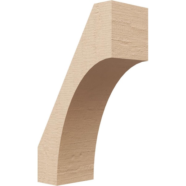 Ekena Millwork 3 in. x 10 in. x 6 in. Westlake Rough Cedar Woodgrain Timberthane Polyurethane Knee Brace, Primed