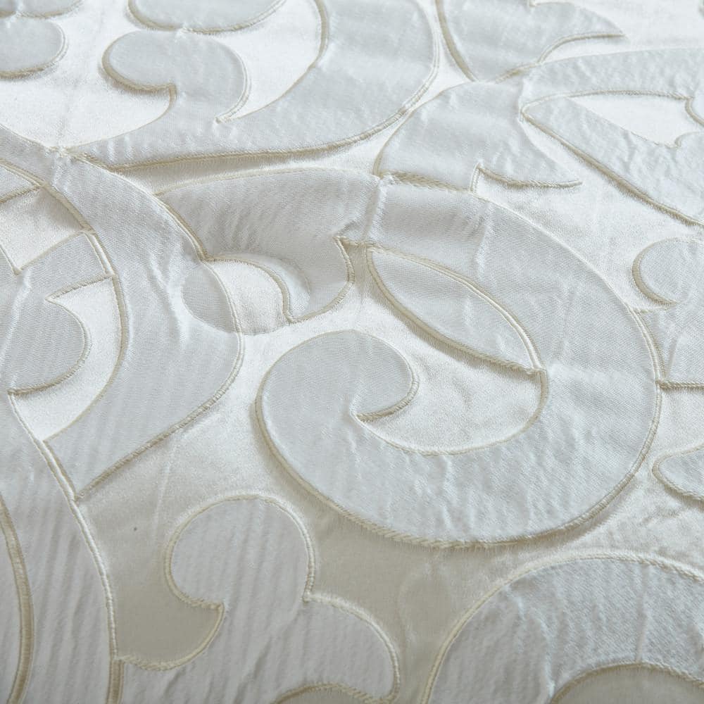 Ivory Queen Microfiber Reversible Comforter Set with Textured Accent